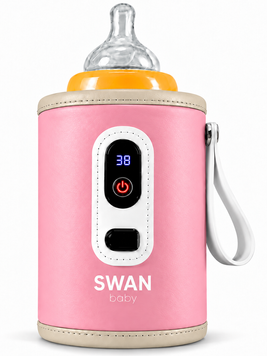 Підігрівач для пляшечок водонепроникний Swan Baby 2.0 термос нагрівач портативний живлення USB або павербанки рожевий