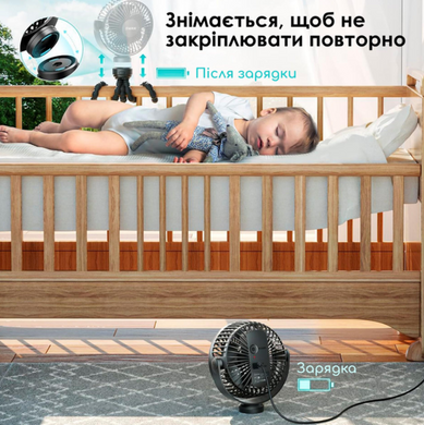 Вентилятор акумуляторний Swan настільний гнучкий тринога охолоджувач ручний міні