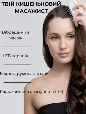 Массажер для головы аппарат для ухода за волосами с микротоками EMS, RF и LED терапией Swan KKS189 для укрепления и стимуляции роста волос белый