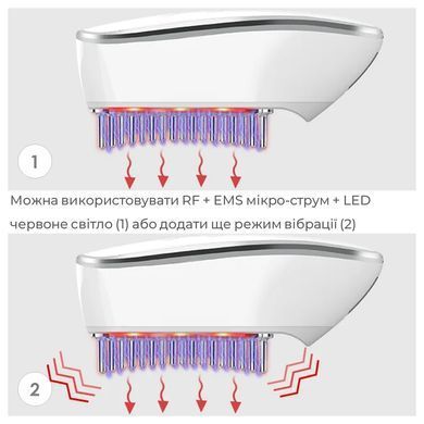 Масажер для голови апарат для догляду за волоссям з мікрострумами EMS, RF та LED терапією Swan KKS189 для зміцнення та стимуляції росту волосся білий