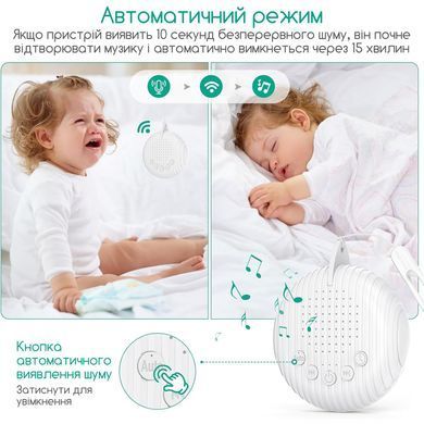 Генератор білого шуму для сну та релаксації для новонароджених дітей та дорослих Ealysun EM-022 білий 10 мелодій