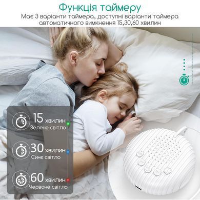 Генератор білого шуму для сну та релаксації для новонароджених дітей та дорослих Ealysun EM-022 білий 10 мелодій