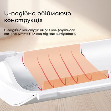 Електронні дитячі ваги ростомір для новонароджених дітей з вимірюванням зростання точний контроль ваги малюків та дорослих до 120 кг Swan Baby з дисплеєм білі