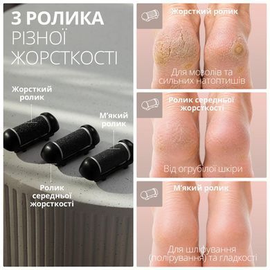 Пемза електрична для ніг акумуляторна роликова пилка для педикюру електро пемзи для п'ят видалення натоптишів мозолів ороговілої шкіри професійна шліфувальна машинка Swan Beauty біла