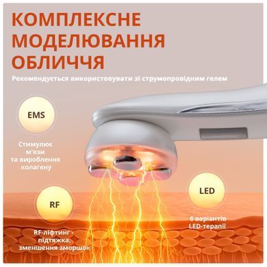 Набір мікрострумовий масажер для обличчя EMS ліфтинг масажери Swan RF30 MS + гель провідник для мікрострумів 300 мл