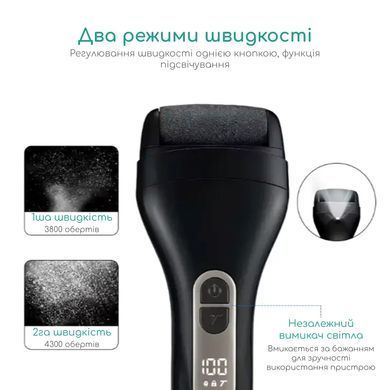 Пемза электрическая роликовая пилка для педикюра мощная аккумуляторная водонепроницаемая электро пемзы для ног для удаления натоптышей мозолей ороговевшей кожи пилочка для потрескавшихся пяток профессиональная Swan Beuty черная