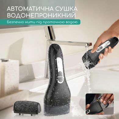 Пемза электрическая роликовая пилка для педикюра мощная аккумуляторная водонепроницаемая электро пемзы для ног для удаления натоптышей мозолей ороговевшей кожи пилочка для потрескавшихся пяток профессиональная Swan Beuty черная