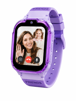 Смарт часы детские Smart Watch с GPS 4G LTE, SIM-картой, Wi-Fi, видеозвонком, HD-камерой, SOS, IPS, 2 корпуса, фиолетовый