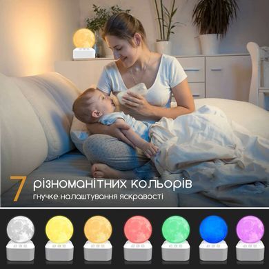Генератор белого шума лампа для сна и релаксации для новорожденных детей и взрослых Луна 7 цветов с пультом