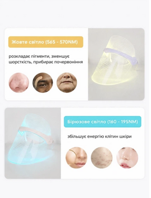 Светодиодная LED маска для лица для ухода и омоложения кожи для лед терапии Facial Mask MSY-B106 7 цветов