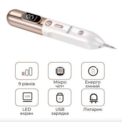 Електрокоагулятор Swan Beauty Smart Pen S60 для видалення папілом та бородавок апарат косметологічний білий