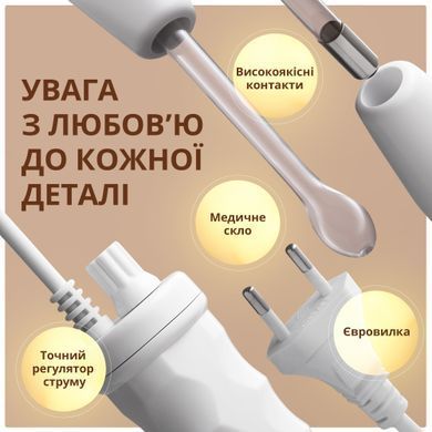 Дарсонваль для волос и лица мощный с 5 насадками Swan LZ 6A аппарат расческа для дарсонвализации белый