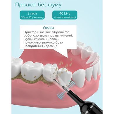 Скалер ультразвуковой для удаления зубного камня чистки зубов от налета домашний стоматологический портативный 3 режима с 2 насадками аккумуляторный беспроводной USB зарядка Type-C LED подсветка для отбеливания IPX6 профессиональный мощный Swan Beauty