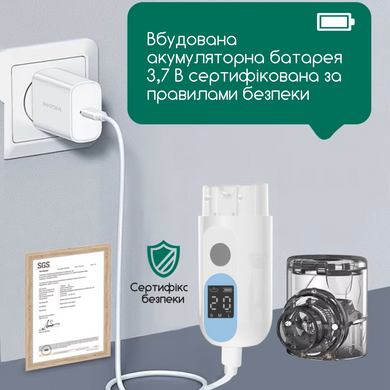 Ультразвуковой небулайзер Swan KS 015 портативный ультратихий уз меш ингалятор аккумуляторный для ингаляций бесшумный компактный 3 интенсивности с насадками для детей и взрослых для лечения дыхательных путей небулайзеры белый