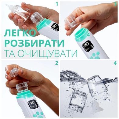 Аспіратор для носа Swan Baby ProClear 2.0 соплевідсмоктувач назальний електричний для новонароджених дітей білий