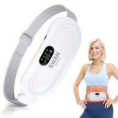 Грілка для живота при місячних Swan Beauty WM03 жіночий пояс при менструації електричний 3 рівня нагрівання та вібрації білий