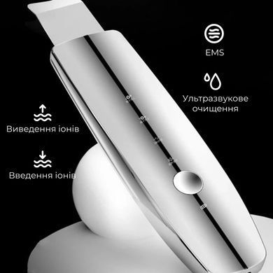 Ультразвуковий уз скрабер для чищення обличчя Swan M-22 омолодження шкіри фонофорезу та ліфтингу сріблястий