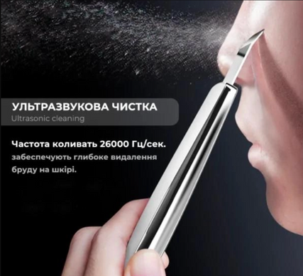 Ультразвуковий уз скрабер для чищення обличчя Swan M-22 омолодження шкіри фонофорезу та ліфтингу сріблястий
