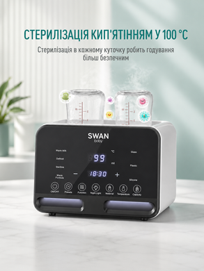 Стерилізатор підігрівач та термос для пляшечок Swan Baby SmartWarmer W3 портативний нагрівач білий