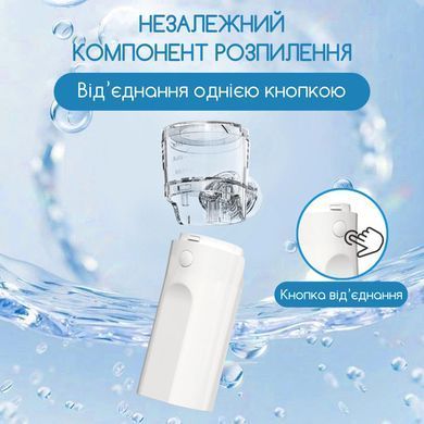 Ультразвуковой небулайзер меш ингалятор аккумуляторный Swan TZ-W08 портативный ультратихий уз бесшумный компактный 2 интенсивности с насадками для детей и взрослых для лечения дыхательных путей небулайзеры белый