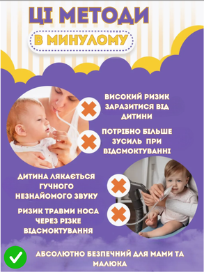 Аспіратор для носа електричний назальний Swan Baby BC030 соплевідсмоктувач для новонароджених дітей акумуляторний аспіратори дитячі з наконечниками прилад очищення електронний музичний з підсвідкою