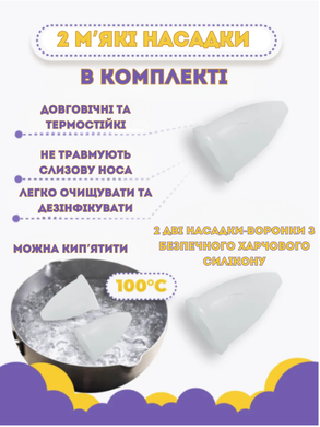 Аспіратор для носа електричний назальний Swan Baby BC030 соплевідсмоктувач для новонароджених дітей акумуляторний аспіратори дитячі з наконечниками прилад очищення електронний музичний з підсвідкою