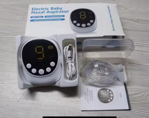 Аспіратор для носа електричний назальний Swan Baby BC030 соплевідсмоктувач для новонароджених дітей акумуляторний аспіратори дитячі з наконечниками прилад очищення електронний музичний з підсвідкою