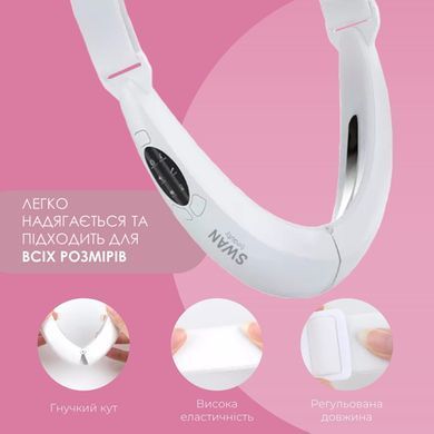 Мікрострумовий масажер для підборіддя Slim Face MC-80 для підтяжки другого підборіддя 5 режимів і 8 рівнів інтенсивності білий